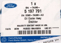 Ford OE DG93-7A095-AD Маслооходіль коробки 6dct450 mondeo mk 5