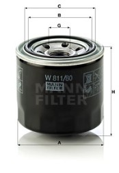 W 811 80 MANN FILTER Фільтр мастил