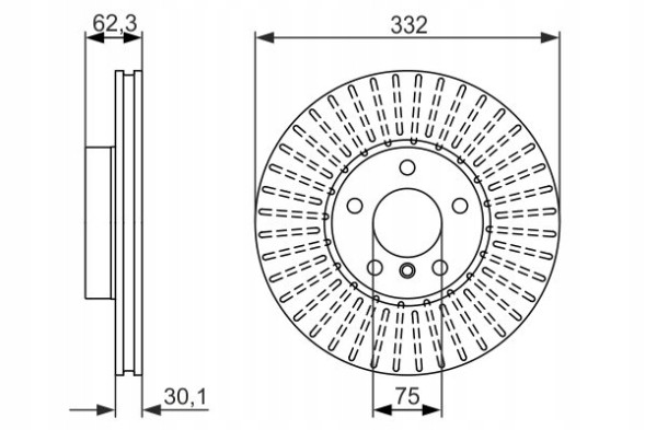 Bosch 0 986 479 624 Гальмівний диск передній 332х30 в - bosch 0 986 479 624