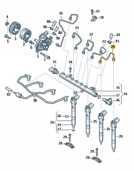 Audi OE 03L130301C Оригінальні audi oe напірна труба 03л130301с