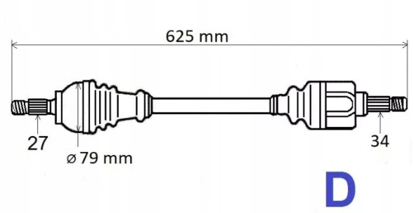 GRESA Нова Привідна піввісь Ліва Коротка Renault Kangoo II 1.2TCE T6254 391015201R