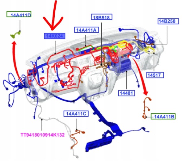 Ford OE 6C1T-14K024-BJ КОНСОЛЬ ГОЛОВНА ПРОВОДА FORD TRANSIT Mk6 2008р