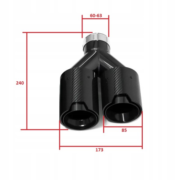 BM KOŃCÓWKA WYDECHU PARA KOŃCÓWEK 60-63MM 85-173MM 240MM CARBON SREBRNE BMW M НАКОНЕЧНИКИ ВИХЛОПУ ПАРА НАКОНЕЧНИКІВ 60-63ММ 85-173ММ 240ММ КАРБОН СРІБНІ BMW М