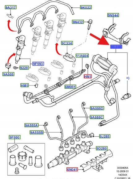 Ford OE ПАЛИВНИЙ ПРОВІД 1.4 TDCI FORD FIESTA 2008-2012 OE 1550804 _ 7V2Q-9D350-BB