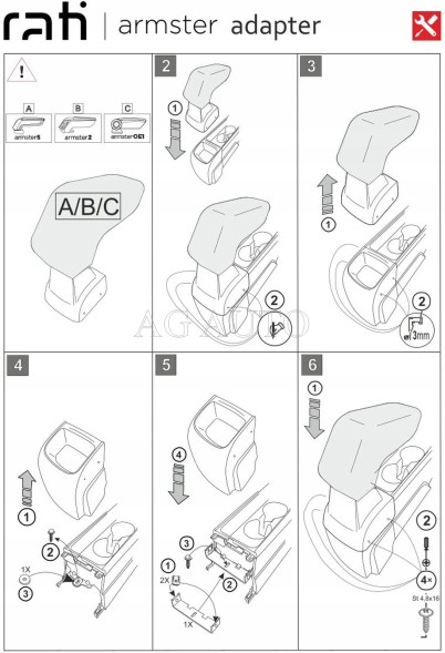 Rati 86.V05179A Підлокітник призначений для Toyota Yaris IV, 2020- , Armster 3