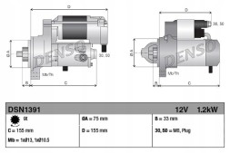 Denso DSN1391 Стартер dsn1391 denso