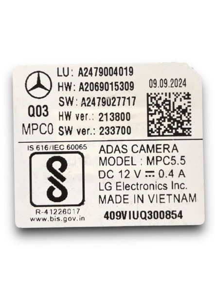 Mercedes-Benz OE A2479004019 KAMERA МЕРСЕДЕС БЕНЗ W247 КАМЕРА ЛОБОВОГО СКЛА A2479004019