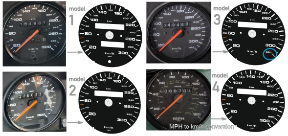 Moman 0089688088326 Porsche 911 964 набирає годинники від MPH до KMH