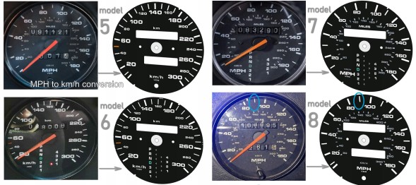 Moman 0089688088326 Porsche 911 964 набирає годинники від MPH до KMH