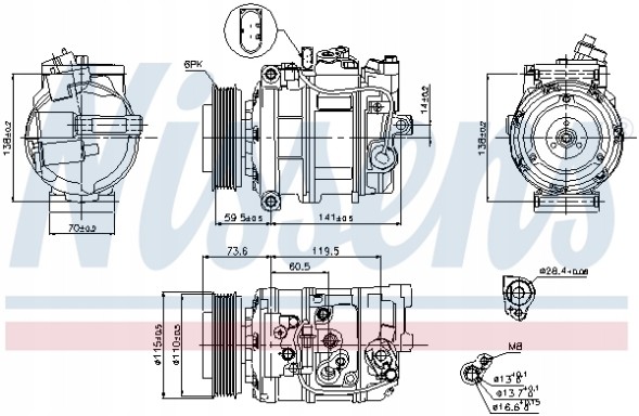 Nissens 89092 Компресор кондиціонера nissens 89092