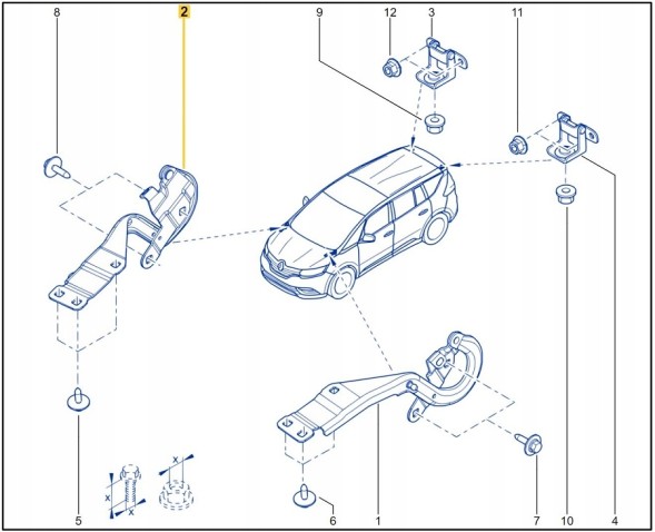 Renault OE 654009781R Петля капоту права RENAULT ESPACE V 5 OE Автосалон