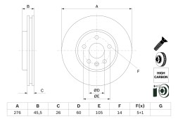 0986479D92 BOSCH Гальмівний диск