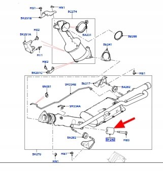 Land Rover OE LR148077 HK625F240AA, HK62-5F240-AA HK625F240A, HK62-5F240-A ОРИГІНАЛЬНА гума вішалки кат RANGE ROVER дизель LR148077