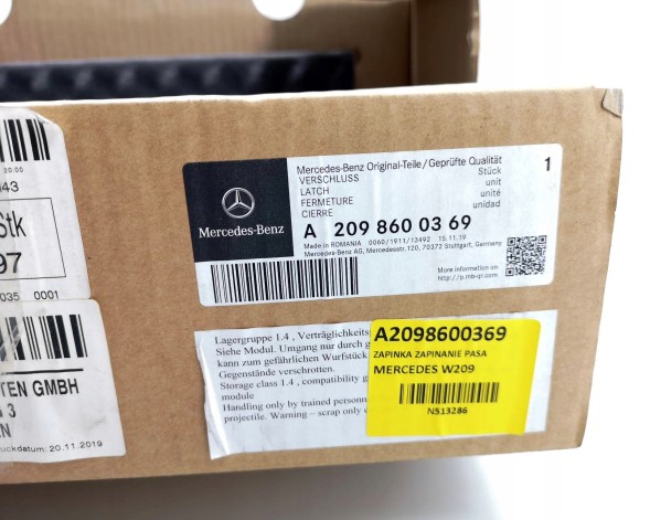 Mercedes-Benz OE A2098600369, DWP468976OE Застібка ременя безпеки Mercedes CLK C209 A2098600369