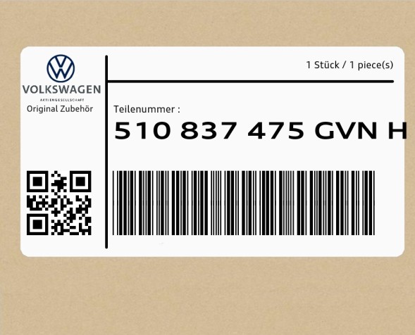 Volkswagen OE 510837475GVNH ( INTRAD ) Ущільнювач скребка скла чорний/хром 510837475GVNH VW Golf