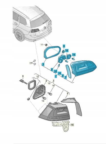 Volkswagen OE 5G9945094D Задня права фара VW (оригінал)