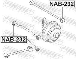 NAB 232 FEBEST САЙЛЕНТБЛОК ЗАДНЬОЇ ПОПЕРЕЧНОЇ ТЯГИ