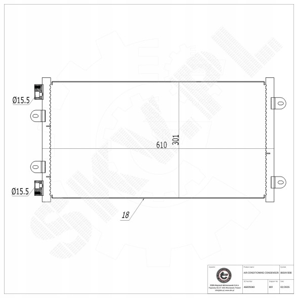 ESEN SKV 86SKV276 Конденсер кондиціонера skv 86skv300 / # 466 - fiat punto; 46829340; без