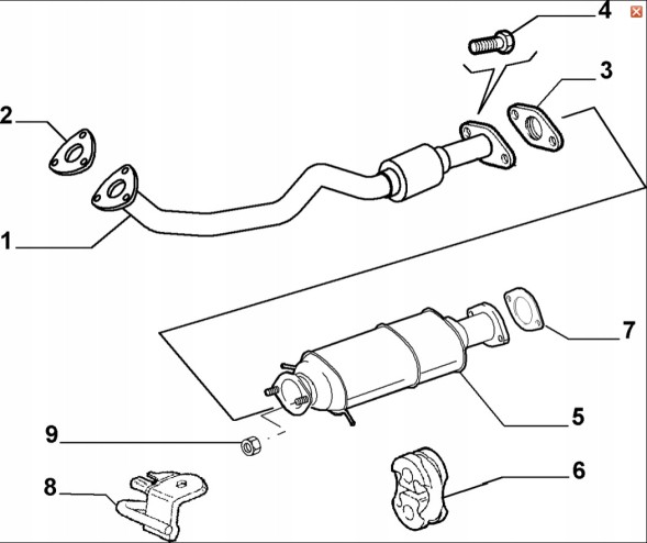 Fiat OE Випускна труба Alfa Romeo 147 1.9 JTD 74 кВт 55186756 Нова Оригінальна OE