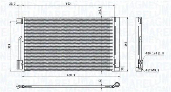 MAGNETI MARELLI 350203611000 Конденсатор радіатора кондиціонування повітря 350203611000