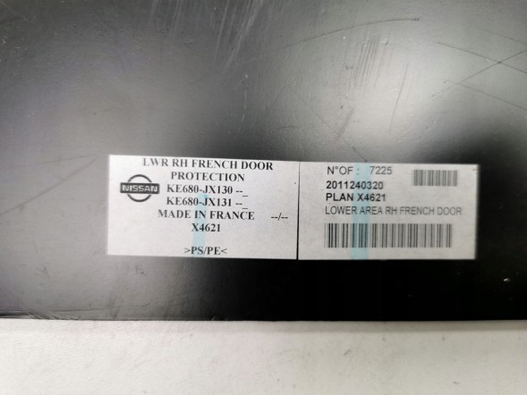Nissan OE НАБІР ЗАХИСНИХ ПАНЕЛЕЙ НА ЗАДНЮ КРИШКУ NISSAN NV200 з 07/2009 KE680-JX130