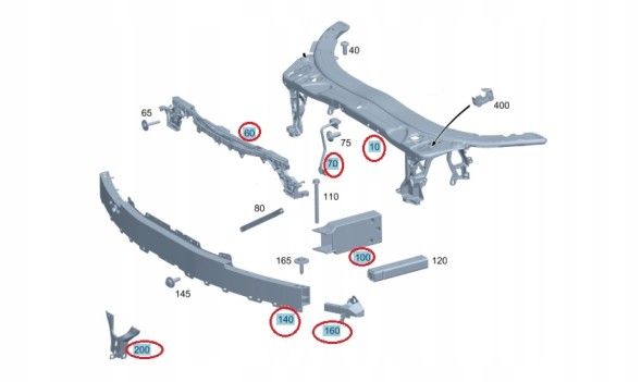 Dac A2056200495, A2056200395, A2056202034, A2056203201, A2056203401, A2056203501, A2056204100, A2056204301, A2056204201, A2056204101, A2056206700 DAC25541 MERCEDES W205 205 ПЕРЕДНЯ ПАНЕЛЬ (БРУС), КОМПЛЕКТНА, ПІДСИЛЕНА, БАМПЕРНА БАЛКА, ЗОНА ДЕФОРМАЦІЇ