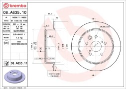 08 A635 11 BREMBO Диск гальмівний