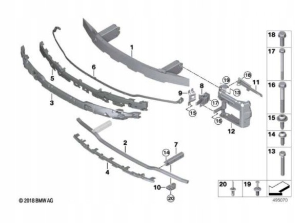 BMW OE BMW G20 7399926 BMW G42 G20 G28 G22 G23 G26 G28 Корпус радіатора правий 5111 7422226