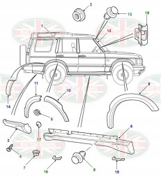 Land Rover OE Декоративна накладка на віконну стійку Land Rover Discovery 2 L318 DCB500070PMA