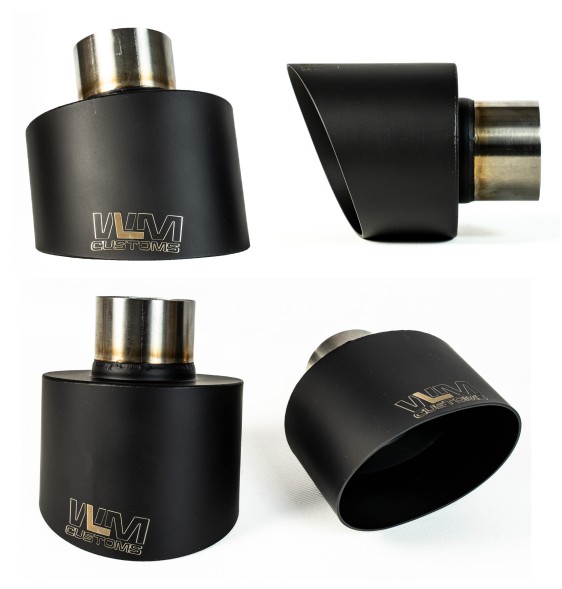 WLM Customs WLM-BLK-OW-105x150 Наконечник вихлопу овальний WLM Customs Black 105x150