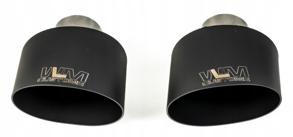WLM Customs WLM-BLK-OW-105x150 Наконечник вихлопу овальний WLM Customs Black 105x150