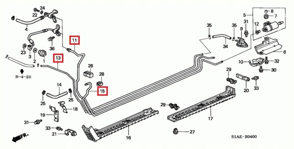 Китай AF-PPK-HA6/2 Паливопроводи HONDA ACCORD 6 VI 2.2 H22 TYPE-R