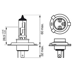 1987301425 BOSCH Автолампа BOSCH 12V 60 55W H4 GIGALIGHT бокс 2 шт