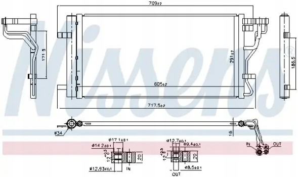 Nissens 940831 Конденсатор радіатора кондиціонування повітря 940831 nissens