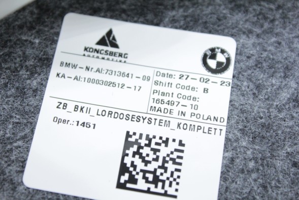 BMW OE 7313641 52107313641 ПОДУШКА ДЛЯ СПИНКИ КРІСЛА З НАСОСОМ ДЛЯ BMW F07 F10 G30 G32 F01 G11 F15 X5 F16 X6