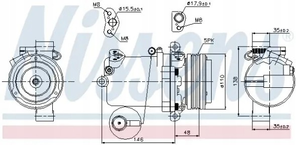 Nissens 89133 Компресор компресора кондиціонера 89133 nissens
