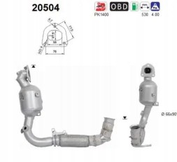 AS 20504 Каталізатор 20504 as ford fiesta vii (hj, hf)