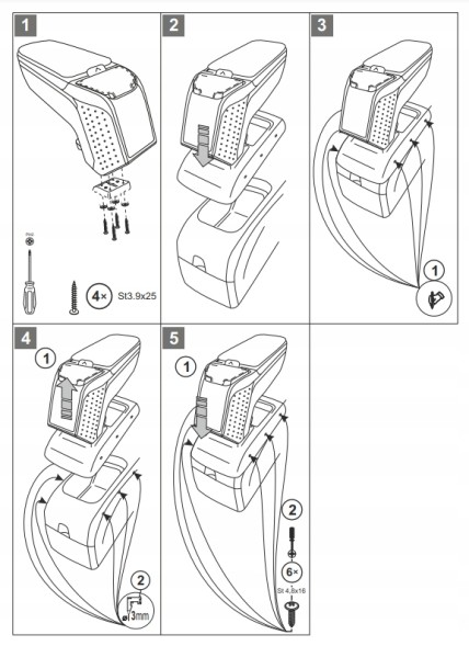 Rati V00605A ПІДЛІКОТНИК PEUGEOT 308 2007-2013 ARMSTER S