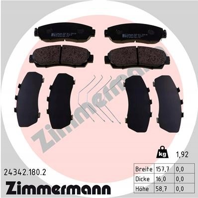 Zimmermann 24342.180.2 Гальмівні колодки zimmermann 24342.180.2