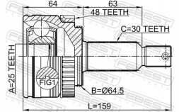 Febest 1210-IX35MTA48 Шрус передній 1210-ix35mta48 febest hyundai