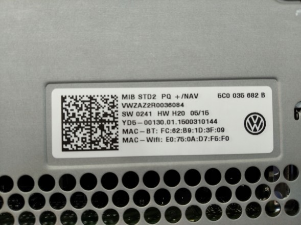 Volkswagen OE 5C0035682B Радіо SD ЕКРАН VW SHARAN TIGUAN ВЕРСІЯ КИТАЙ