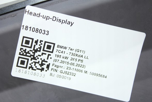 BMW OE 8784911 -02 HUD HEAD UP ДИСПЛЕЙ BMW G11 G12 8784911