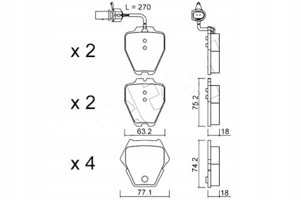 Metelli 102623261 MET Met22-0774-1 гальмівні колодки audi a6 4,2 98- відчуй + помічник водія #33