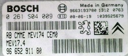 PSA 0261S04009 9665291180 BEZ IMMO przygotowany w SDK Контролер 0261S04009 9665291180 MEV17.4 БЕЗ ІММО