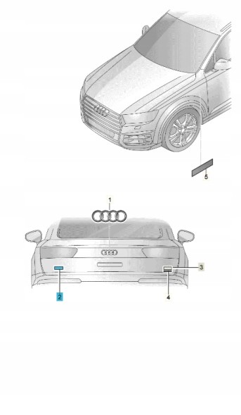 Audi OE НОВИЙ ОРИГІНАЛЬНИЙ AUDI 4M08537405FQ НАПИС ЧОРНИЙ ГЛЯНЦЕВИЙ