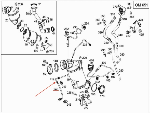 Mercedes-Benz OE 0009059004, A0009059004, A-000-905-90-04 ДАТЧИК ТЕМПЕРАТУРИ ВИХЛОПУ MERCEDES-BENZ OE A0009059004