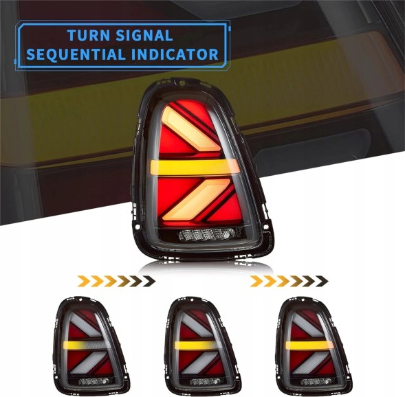 VLAND 5102913E LDMC.. MHM Комплект задніх ліхтарів Vland Full Led Tuning Black для Mini Cooper r56 r57 r58 r59 z24