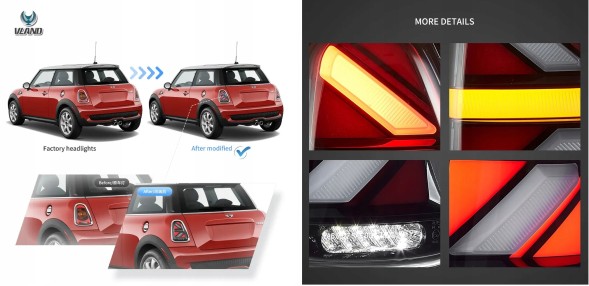 VLAND 5102913E LDMC.. MHM Комплект задніх ліхтарів Vland Full Led Tuning Black для Mini Cooper r56 r57 r58 r59 z24