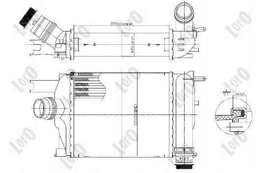 Abakus 010-018-0005 Інтеркулер renault clio iv captur dacia sandero