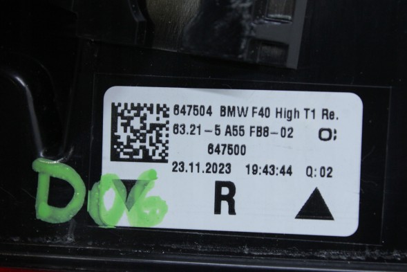BMW OE 5A55FB8 63215A55FB8 ЛІХТАР ЗАДНІЙ СВІТЛОДІОДНИЙ ВИСОКИЙ ПРАВИЙ В КРИЛО ЄВРОПА BMW F40